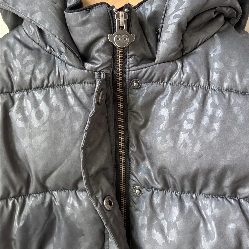 Appaman Kids Kyla Puffer Insulated Coat Leopard Zip Snap Close Hood Cozy Size 8